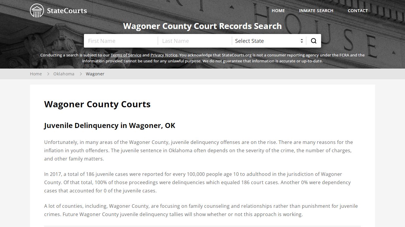 Wagoner County, OK Courts - Records & Cases - StateCourts
