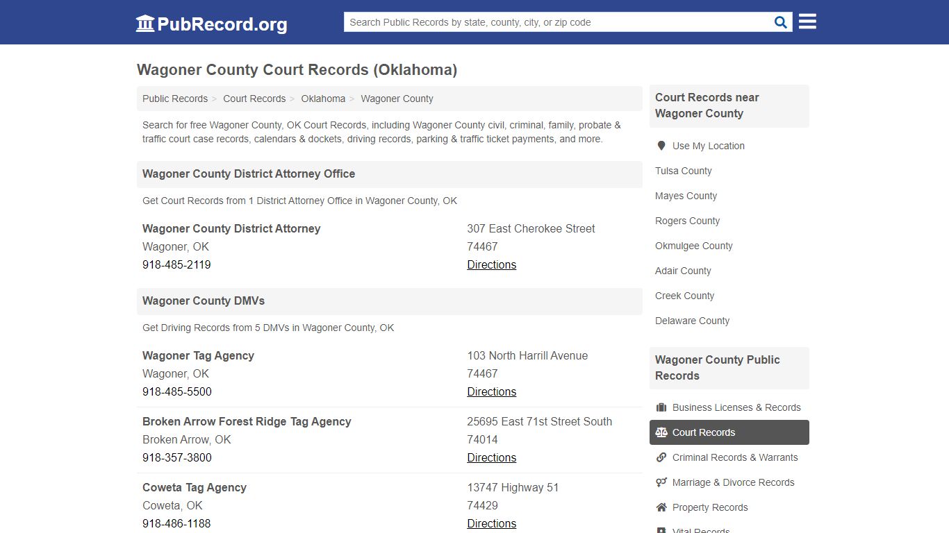 Free Wagoner County Court Records (Oklahoma Court Records) - PubRecord.org